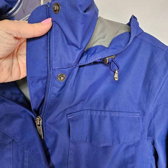 LANDS' END Blue Hooded Windbreaker / Raincoat Jacket, Size XS (2-4) - Picture 12 of 16